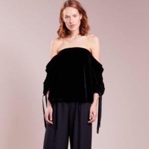 Club Monaco Velvet off the shoulder top